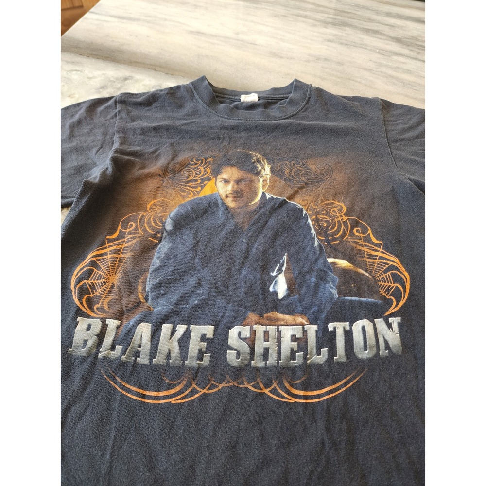 Blake Shelton Hillbilly Bone Tour 2010 Graphic T-Shirt Anvil‎ Label